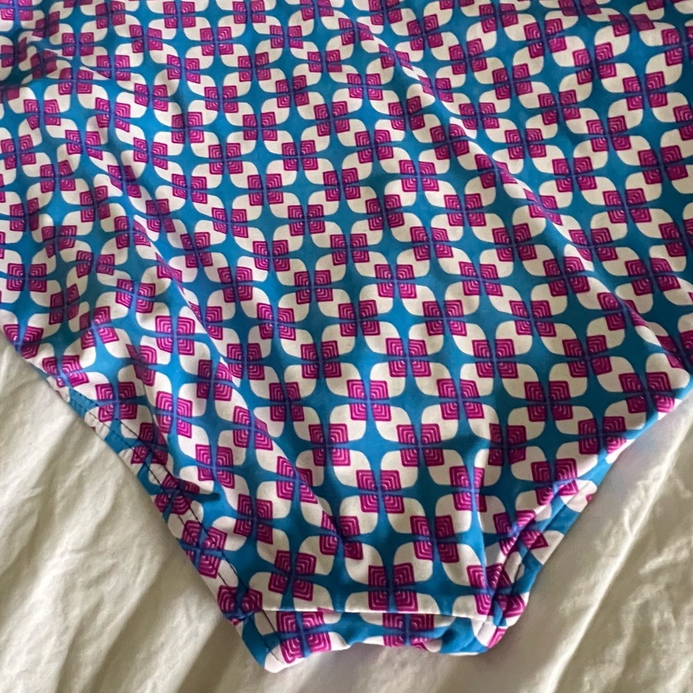 ECHO Design Mid Century Style Retro Geometric One Piece Swimsuit Blue and Purple - Picture 12 of 12
